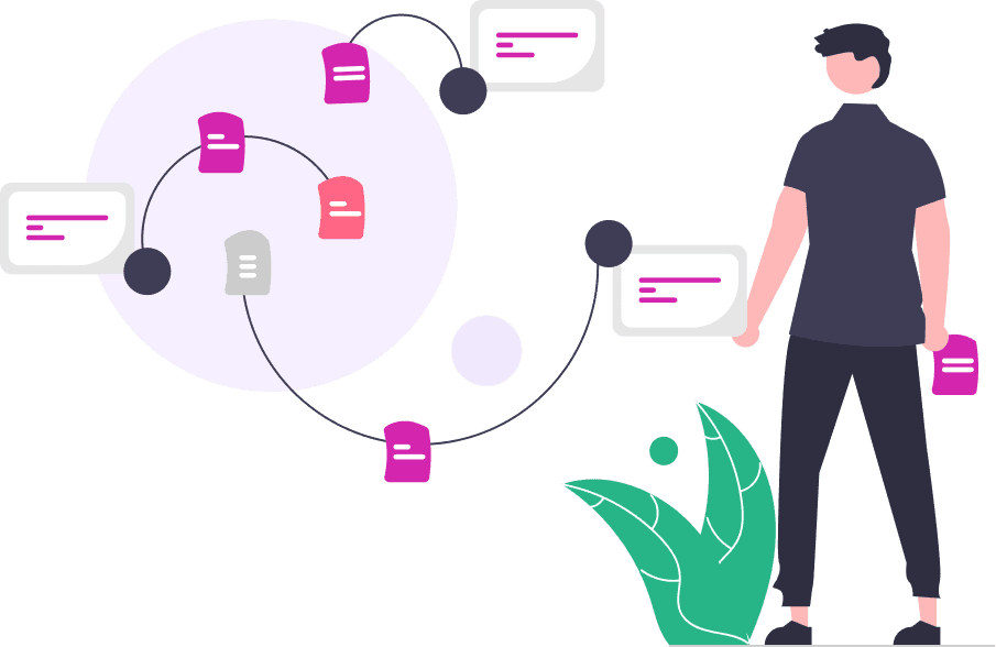 Graphic showing linked workflow elements, symbolizing Nyx Sentinel’s manual testing of API business logic, workflow paths, and rule-based vulnerabilities.